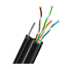 Кабель UTP CAT5E CU 0.51 mm LDPE Outdoor + трос TRINIX (305м)