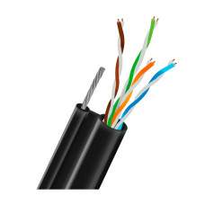 Кабель UTP CAT5E CU 0.5 mm LDPE Outdoor + трос TRINIX (305м)