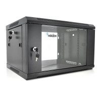Шафа Merlion 6U, 600*600*367 (Ш*Г*В) мм загартоване скло, чорна, сталь 1.2мм з замком (в розібраному вигляді!!!)