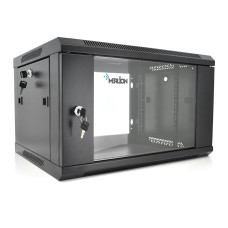 Шафа Merlion 6U, 600*600*367 (Ш*Г*В) мм загартоване скло, чорна, сталь 1.2мм з замком (в розібраному вигляді!!!)