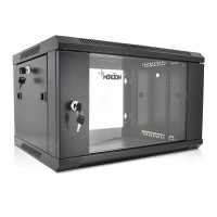 Шафа Merlion 6U, 600*450*367 (Ш*Г*В) мм загартоване скло, чорна, сталь 1,2мм з замком (в розібраному вигляді!!!)