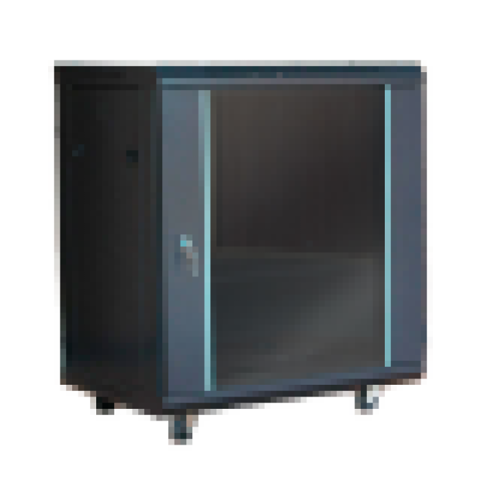 Шафа 12U, 600х600х600 мм (Ш*Г*В), акрилове скло, Black