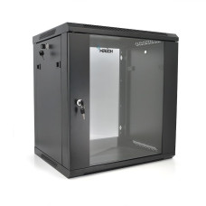 Шафа Merlion 15U, 600*450*768 (Ш*Г*В) мм загартоване скло, чорна, сталь 1,2мм з замком (в розібраному вигляді!!!)