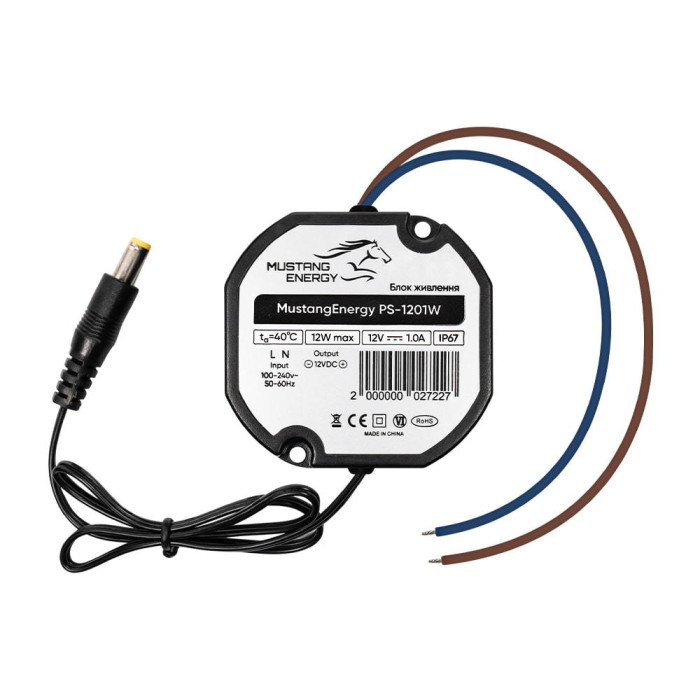 Блок живлення PS-1201W Mustang Energy 12V/1A/IP67