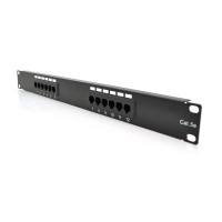 Патч-панель PiPo 12 портов UTP кат 5Е 19" 1U неекранована чорна Q25