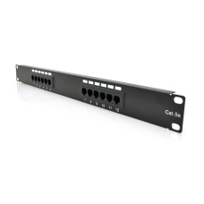 Патч-панель PiPo 12 портов UTP кат 5Е 19" 1U неекранована чорна Q25