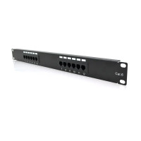 Патч-панель PiPo 12 портов UTP кат 6Е 19" 1U неекранована чорна Q25