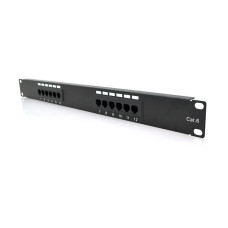 Патч-панель PiPo 12 портов UTP кат 6Е 19" 1U неекранована чорна Q25