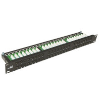 Патч-панель Merlion 48 порта UTP DUAL кат 5Е 19" 1U неекранована чорна Q10