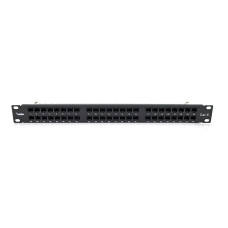 Патч-панель Merlion 48 порта UTP DUAL кат 6 19" 1U неекранована чорна Q10