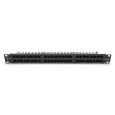 Патч-панель Ritar 48 порта UTP DUAL кат 6 19" 1U неекранована чорна Q10