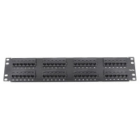 Патч-панель 48 порта UTP DUAL кат 5Е 19" 2U неекранована чорна Q20