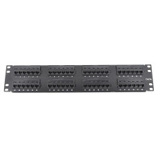 Патч-панель 48 порта UTP DUAL кат 5Е 19" 2U неекранована чорна Q20