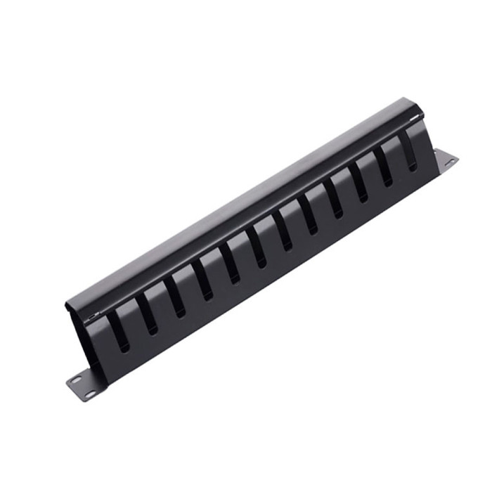 Кабельний органайзер з кришкою, 19", корпус-метал, 1U / 12Port, Q50