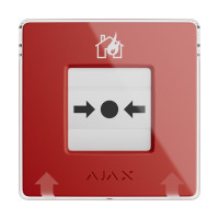 Бездротова кнопка для активації пожежної тривоги вручну Ajax ManualCallPoint (Red) Jeweller