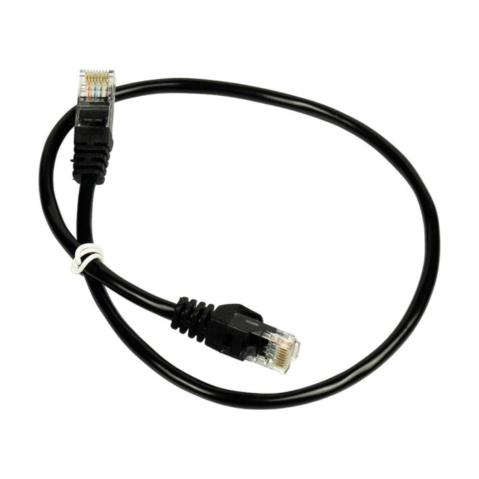 Патч-корд UTP, RJ-45, CAT.5 0.5m BLACK TRINIX