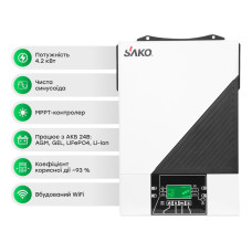 Гібрідний інвертор SUNON IV 4.2KW/24V+120A MPPT Sako
