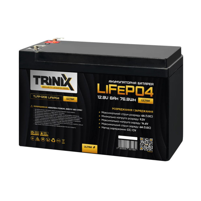 Акумуляторна батарея 6 Ah 12V TLFP-1206 Ultra TRINIX LiFePO4