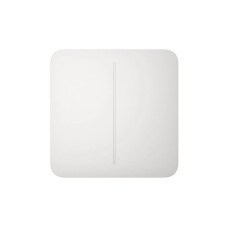 Розумний двоклавішний прохідний вимикач світла Ajax LightSwitch (2-gang/2-way) Jeweller White