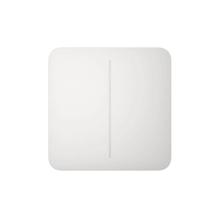 Розумний двоклавішний прохідний вимикач світла Ajax LightSwitch (2-gang/2-way) Jeweller White