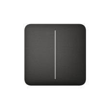 Розумний двоклавішний прохідний вимикач світла Ajax LightSwitch (2-gang/2-way) Jeweller Black