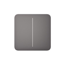 Розумний двоклавішний прохідний вимикач світла Ajax LightSwitch (2-gang/2-way) Jeweller Grey