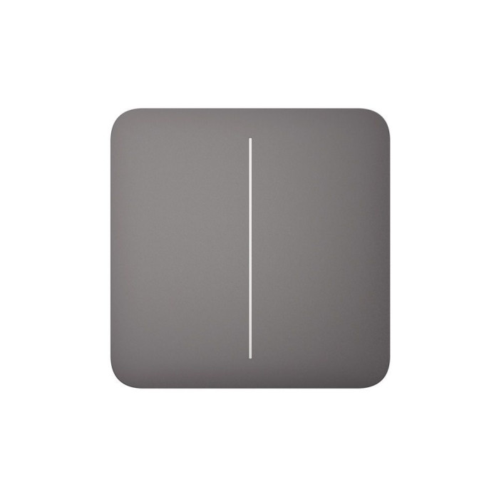 Розумний двоклавішний прохідний вимикач світла Ajax LightSwitch (2-gang/2-way) Jeweller Grey