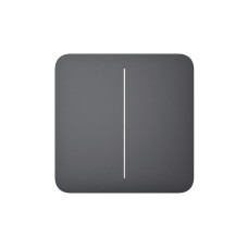 Розумний двоклавішний прохідний вимикач світла Ajax LightSwitch (2-gang/2-way) Jeweller Graphite