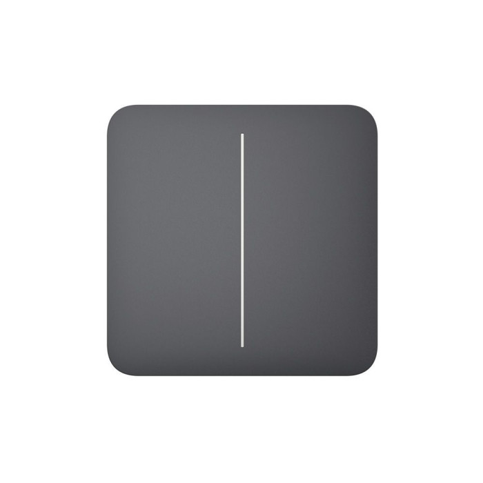 Розумний двоклавішний прохідний вимикач світла Ajax LightSwitch (2-gang/2-way) Jeweller Graphite