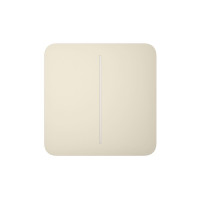 Розумний двоклавішний прохідний вимикач світла Ajax LightSwitch (2-gang/2-way) Jeweller Ivory