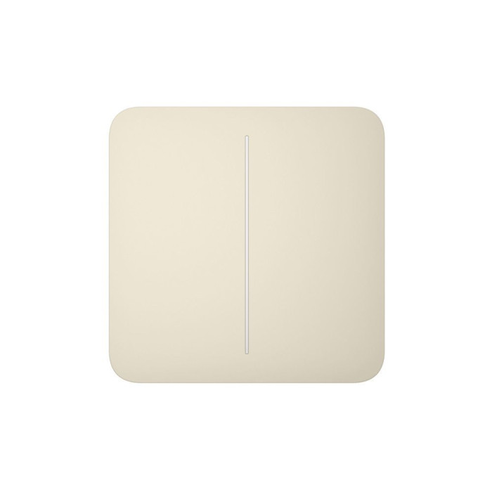 Розумний двоклавішний прохідний вимикач світла Ajax LightSwitch (2-gang/2-way) Jeweller Ivory