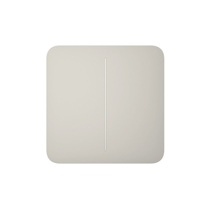 Розумний двоклавішний прохідний вимикач світла Ajax LightSwitch (2-gang/2-way) Jeweller Oyster