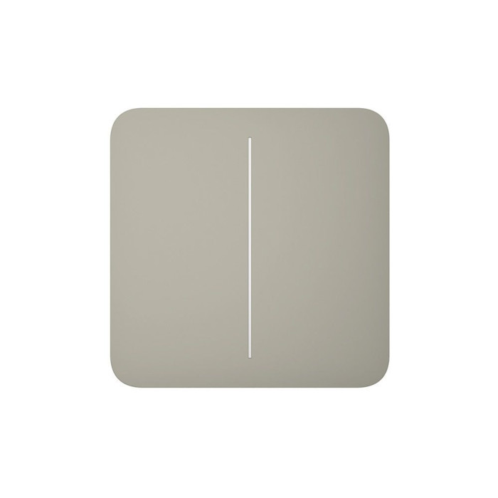 Розумний двоклавішний прохідний вимикач світла Ajax LightSwitch (2-gang/2-way) Jeweller Olive