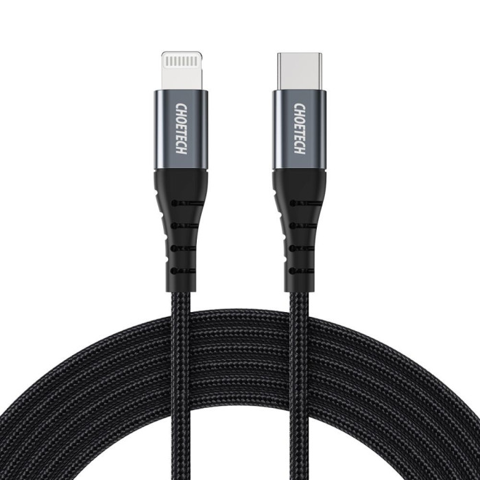 Кабель IP0041 type-c to lightning MFI nylon braid cable 2m Black Choetech