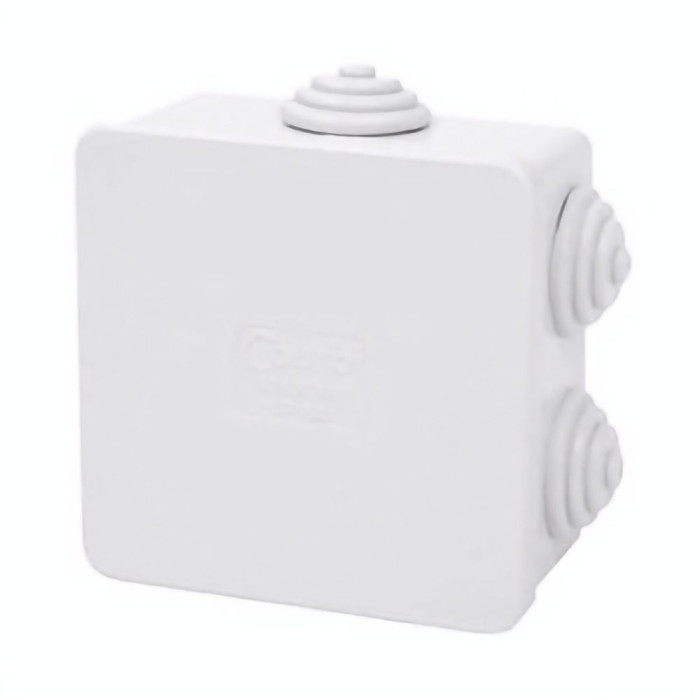 Коробка розподільна, сіра з кабельними вводами, IP54, 80х80х40 (уп.60шт.) Courbi