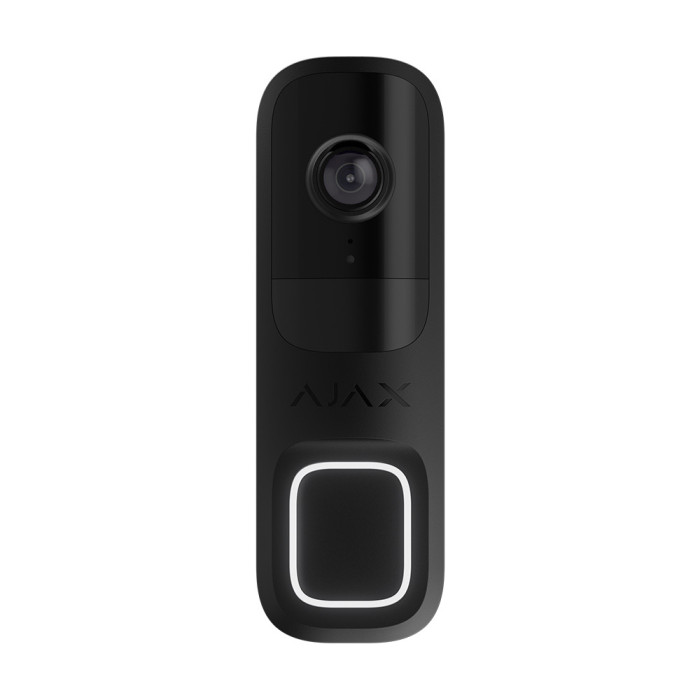 Відеодзвінок Ajax DoorBell Black із вбудованим ШІ, ІЧ сенсором та керуванням у застосунках