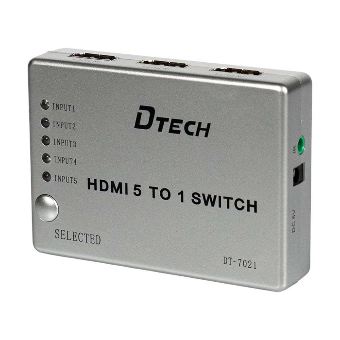 Комутатор 4K@30Hz HDMI 5X1 DT-7021 (MS) DTECH