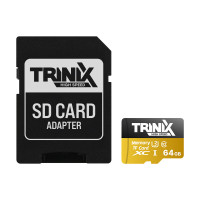 Карта пам'яті 64GB microSDXC (з SD адаптером) U3 V30 A1 Trinix