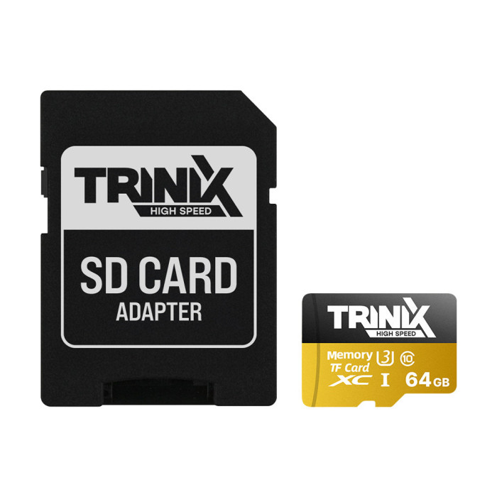Карта пам'яті 64GB microSDXC (з SD адаптером) U3 V30 A1 Trinix