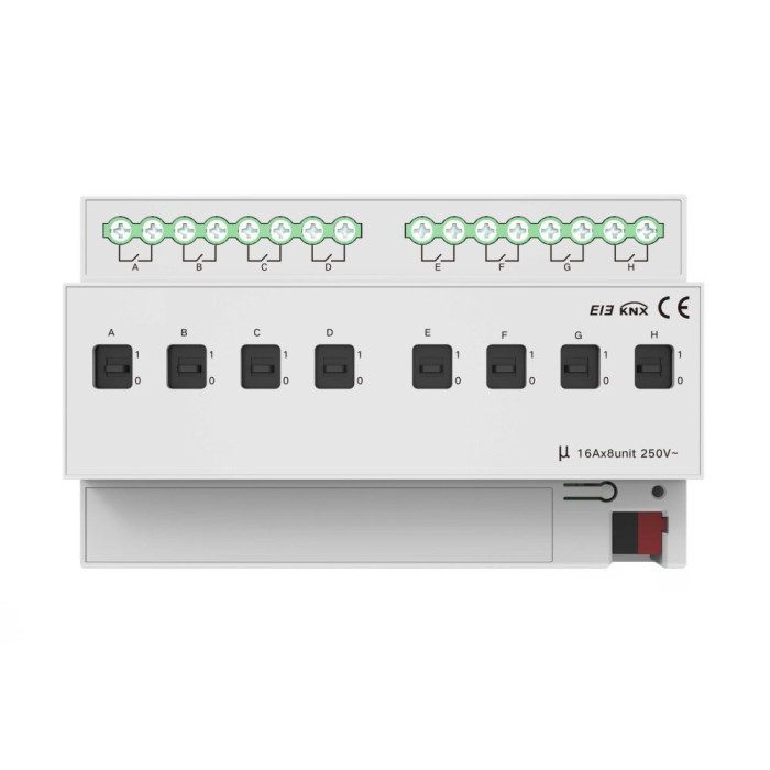 Модуль перемикачів на 8 каналів, 16A, KNX