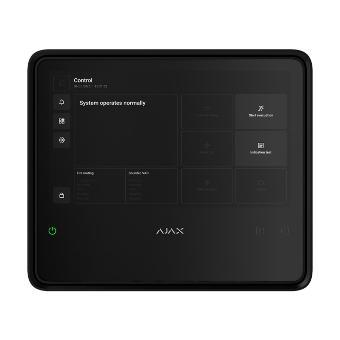 Бездротовий ППКП Ajax EN54 Fire Hub Jeweller Black