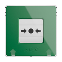 Бездротова кнопка для активації пожежної тривоги вручну Ajax ManualCallPoint (Green) Jeweller
