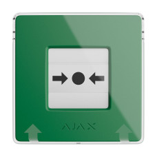 Бездротова кнопка для активації пожежної тривоги вручну Ajax ManualCallPoint (Green) Jeweller