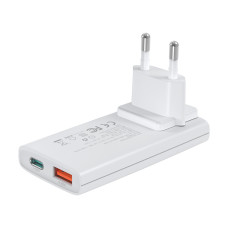 Адаптер PD6011 PD67W GAN A+C Ultra thin wall charger White Choetech