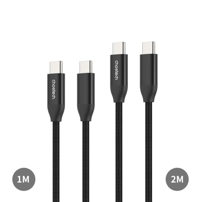 Кабель XCC-1060 USB-C to USB-C PD3.1 1m+USB-C to USB-C 2m Black Choetech