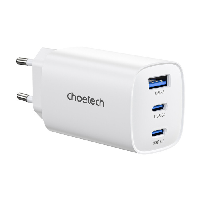 Адаптер PD9006 PD65W GAN A+2xC wall charger White Choetech