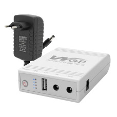 Комплект ДБЖ Mini UPS WGP UPS103A 5V/9V/12V 10400mAh WHITE + блок живлення 12В 2А (24Вт) SPF-1202B