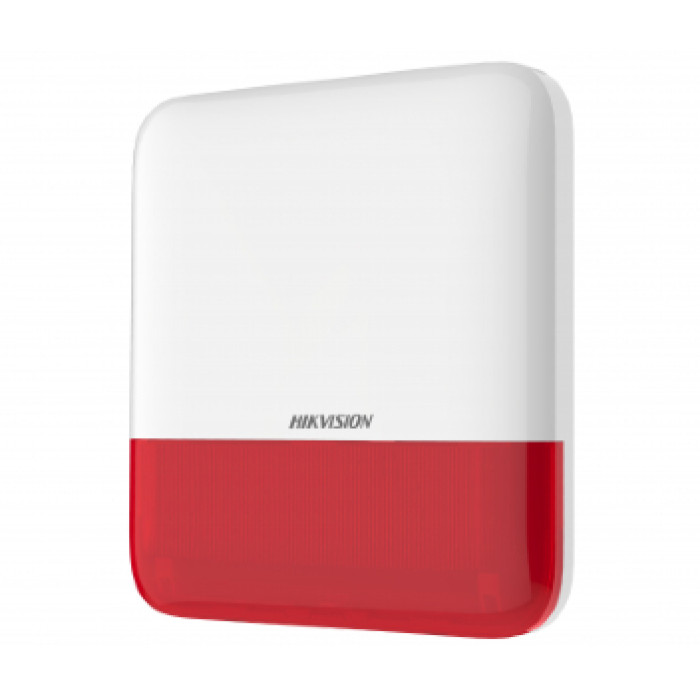 Бездротова зовнішня сирена DS-PS1-E-WE-Red Hikvision