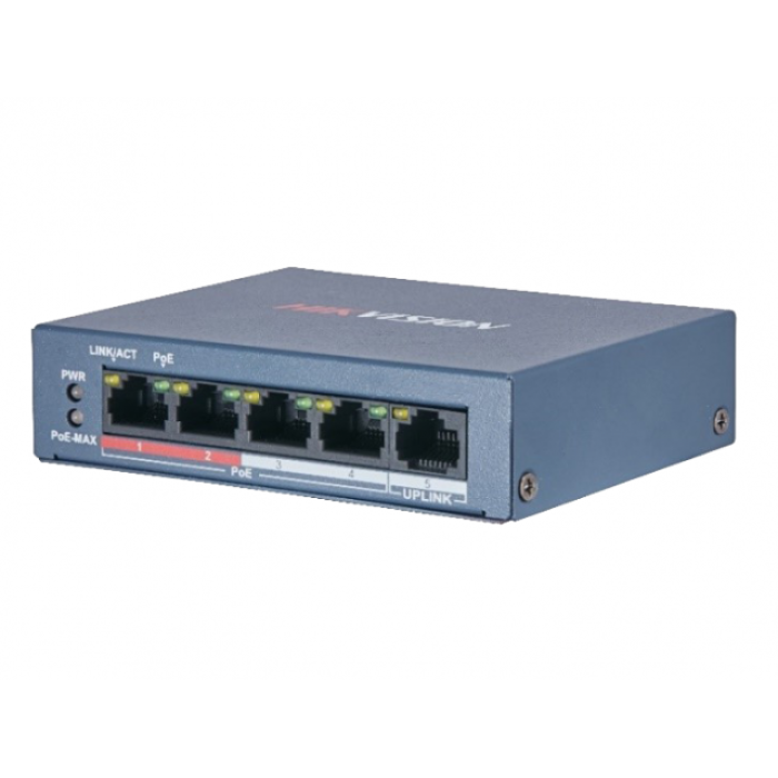 PoE комутатор DS-3E0105P-E/M(B) Hikvision