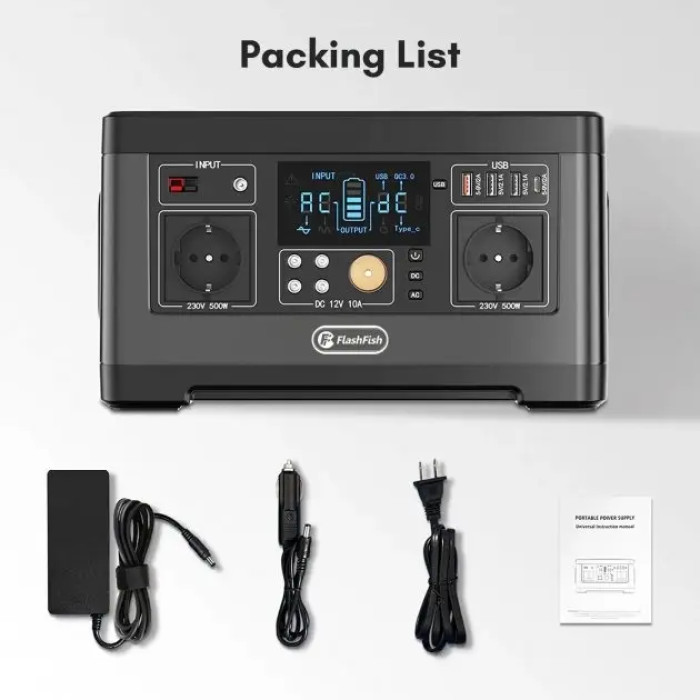 Портативна зарядна станція FlashFish P63 520Wh 500W